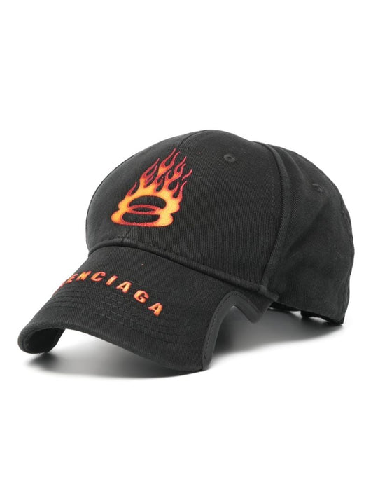 Black Burning Unity Cotton Baseball Cap