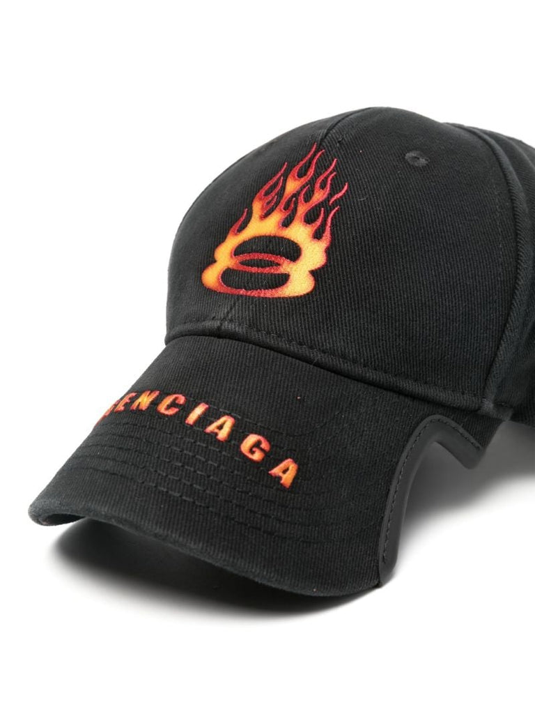 Black Burning Unity Cotton Baseball Cap