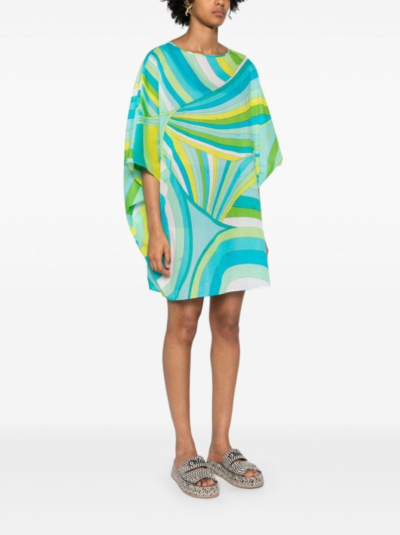 Blue Iride-print Cotton Dress