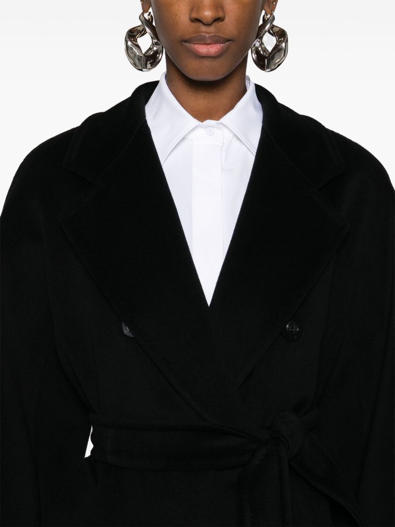 Black Double-breasted Virgin Wool Coat
