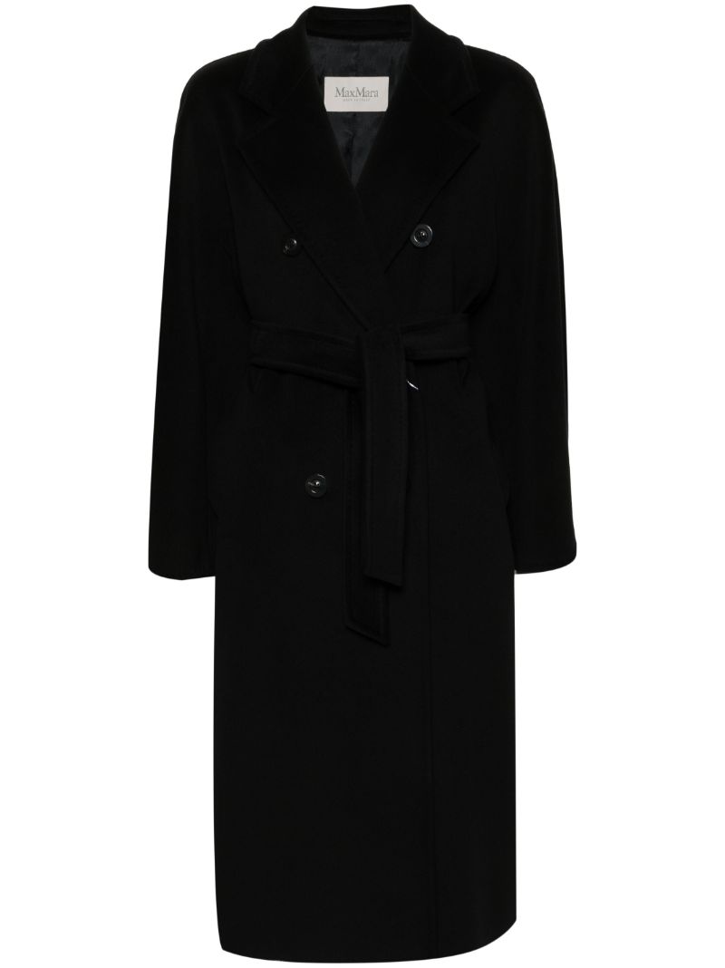 Black Double-breasted Virgin Wool Coat