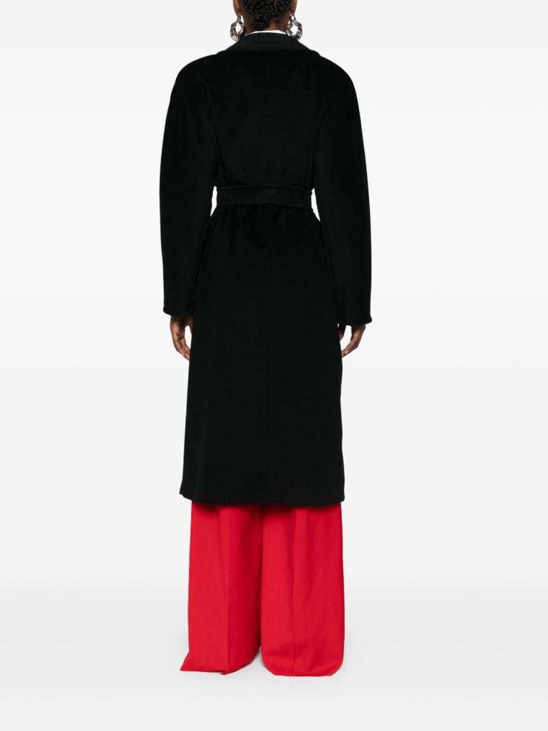 Black Double-breasted Virgin Wool Coat