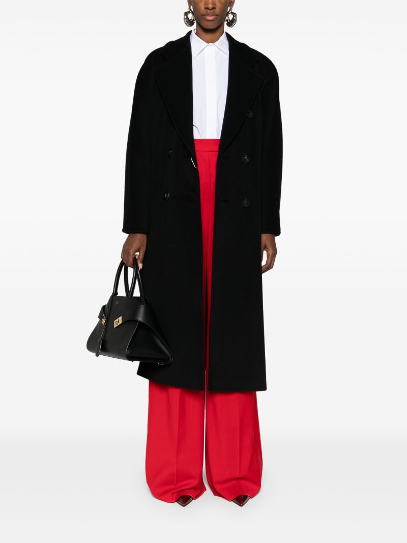 Black Double-breasted Virgin Wool Coat