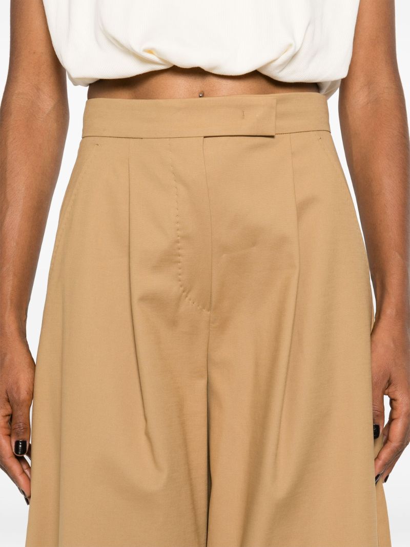 Neutral Wide-leg Cotton Trousers