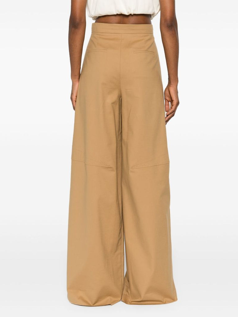 Neutral Wide-leg Cotton Trousers