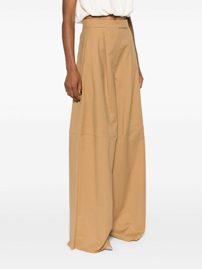 Neutral Wide-leg Cotton Trousers