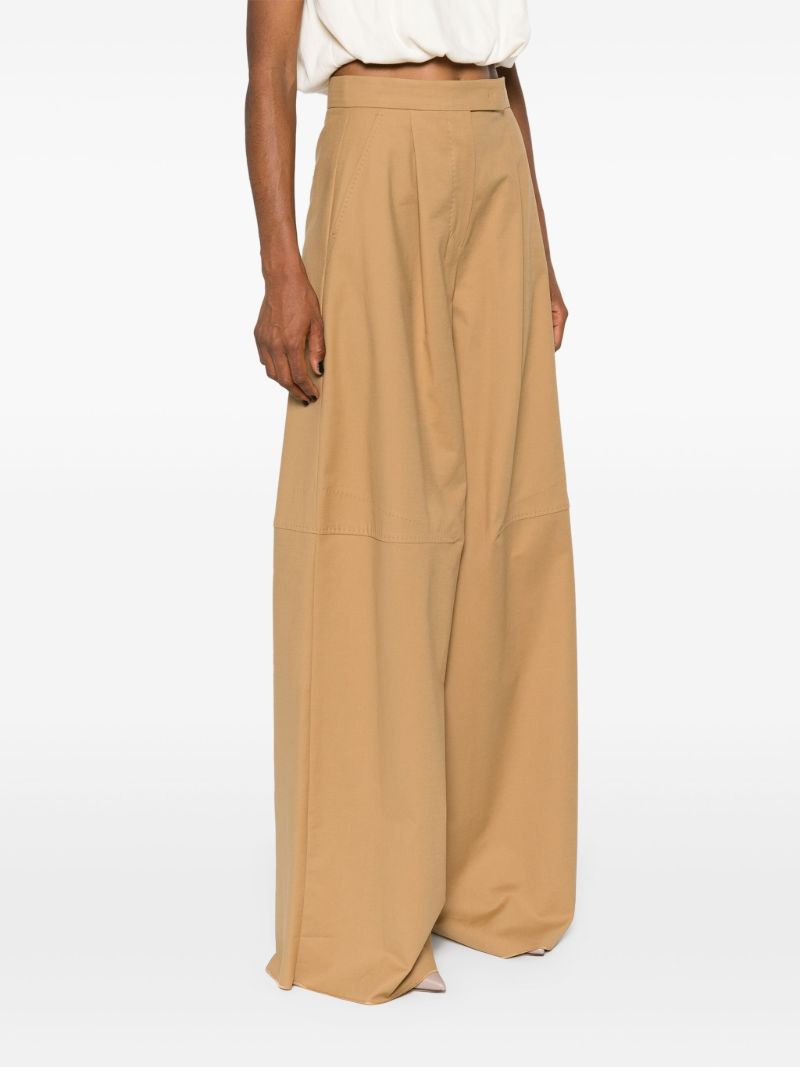 Neutral Wide-leg Cotton Trousers
