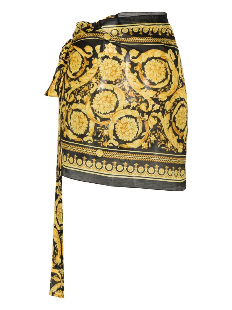 Black and Yellow Barocco Cover-up Skirt