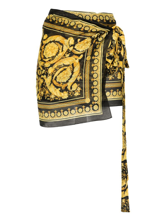 Black and Yellow Barocco Cover-up Skirt