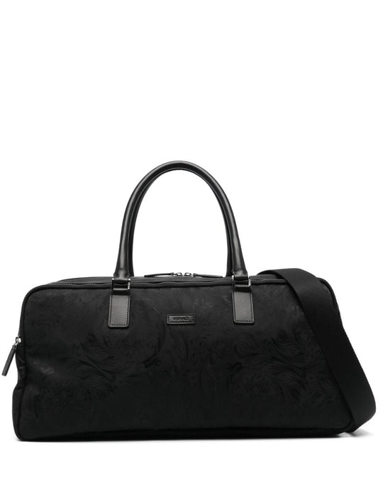 Black Barocco Canvas Duffle Bag