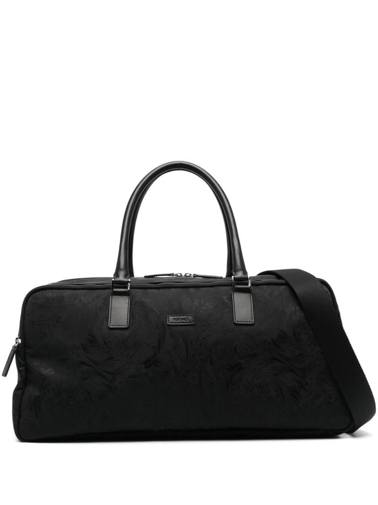 Black Barocco Canvas Duffle Bag