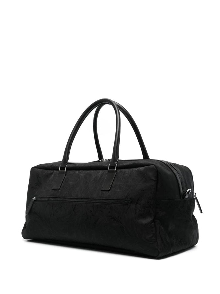 Black Barocco Canvas Duffle Bag
