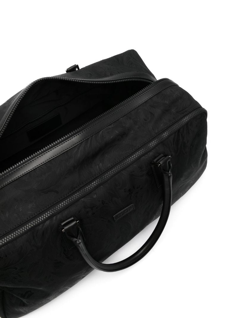 Black Barocco Canvas Duffle Bag