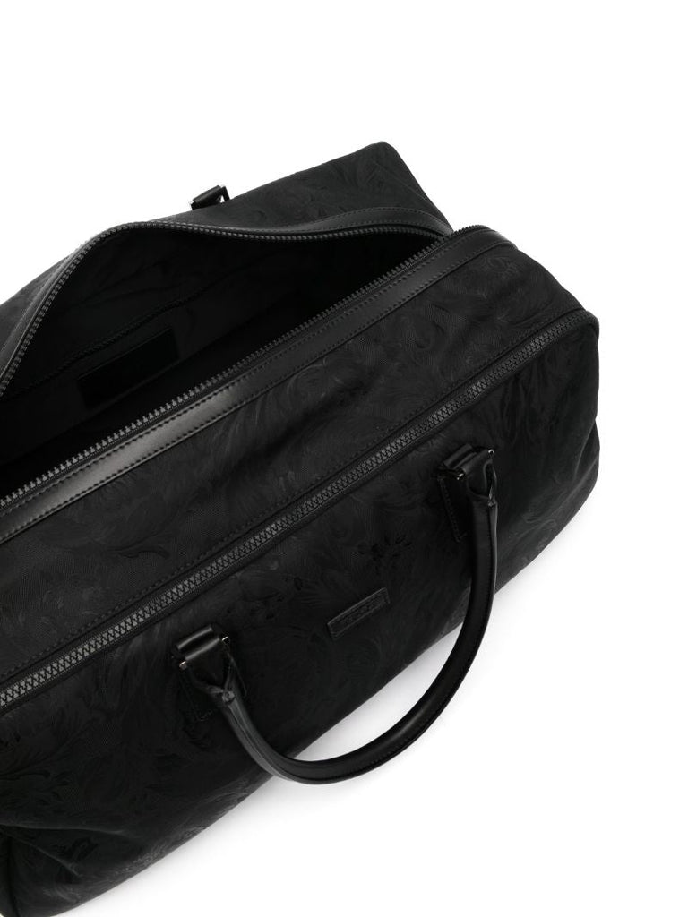 Black Barocco Canvas Duffle Bag