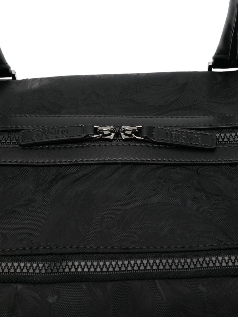 Black Barocco Canvas Duffle Bag