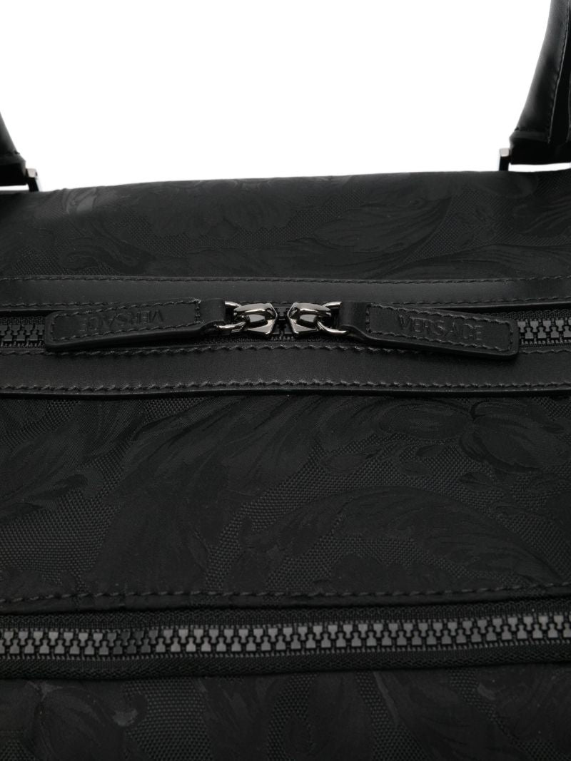 Black Barocco Canvas Duffle Bag