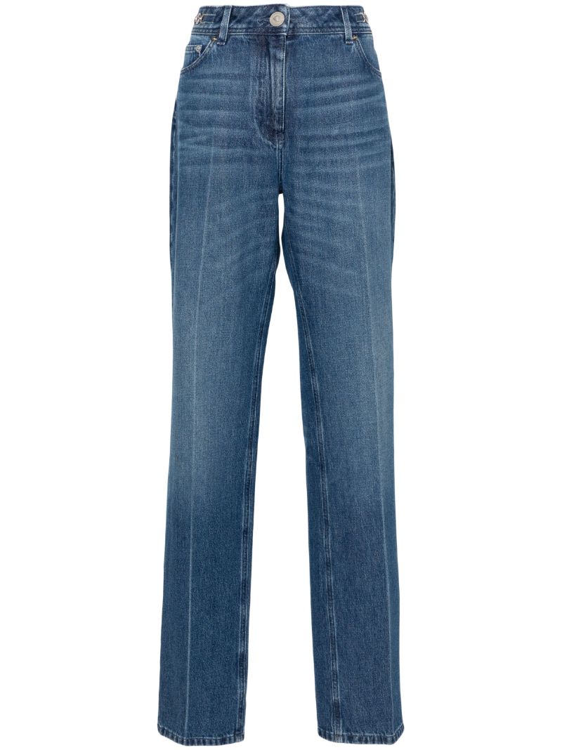Blue Mid-rise Straight-leg Jeans