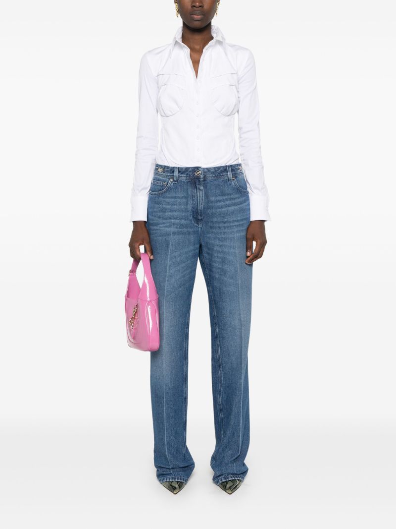 Blue Mid-rise Straight-leg Jeans