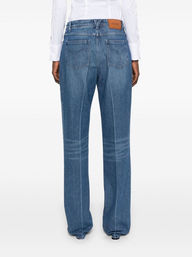 Blue Mid-rise Straight-leg Jeans