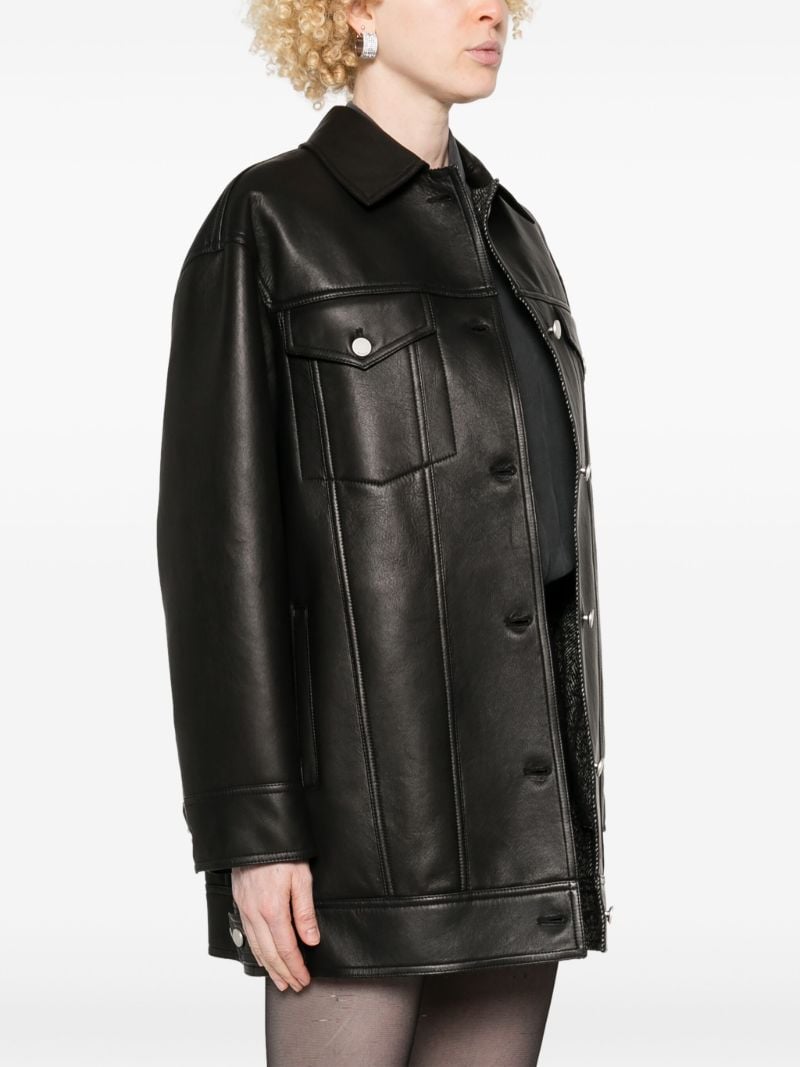 Press-stud Leather Jacket