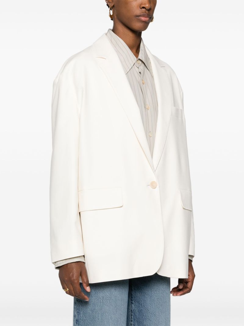 White Single-breasted Cotton Blazer