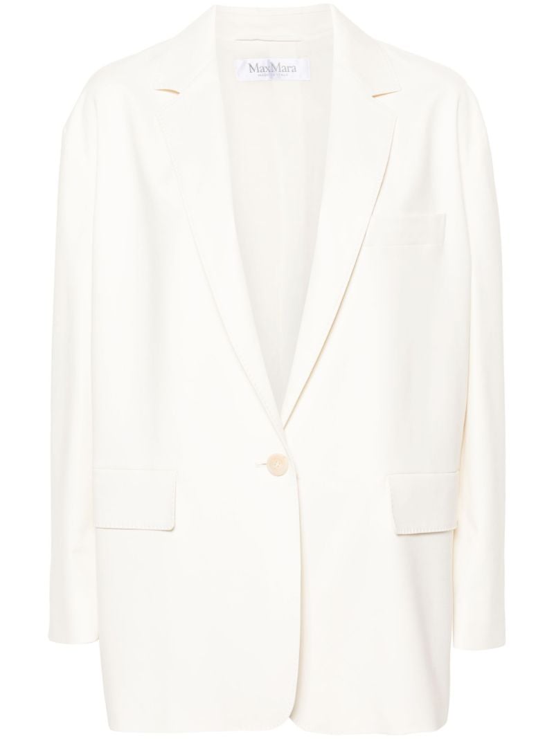 White Single-breasted Cotton Blazer