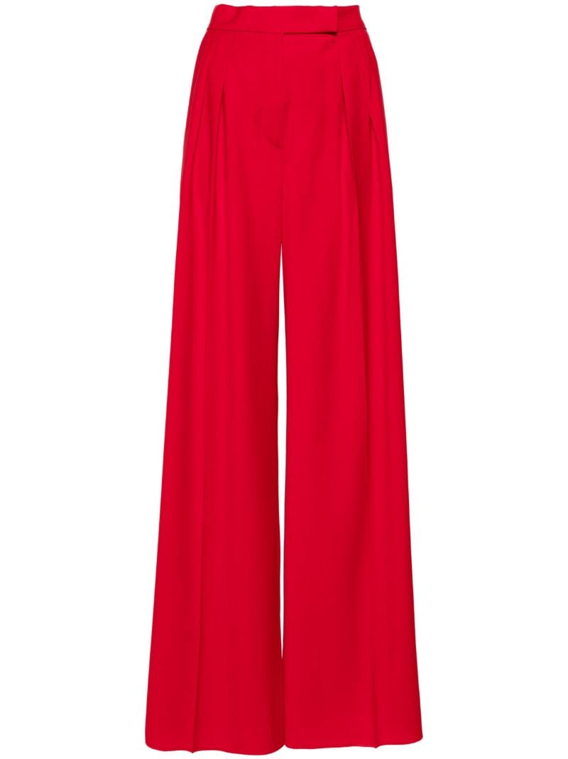 Red Wide-leg Virgin Wool Trousers