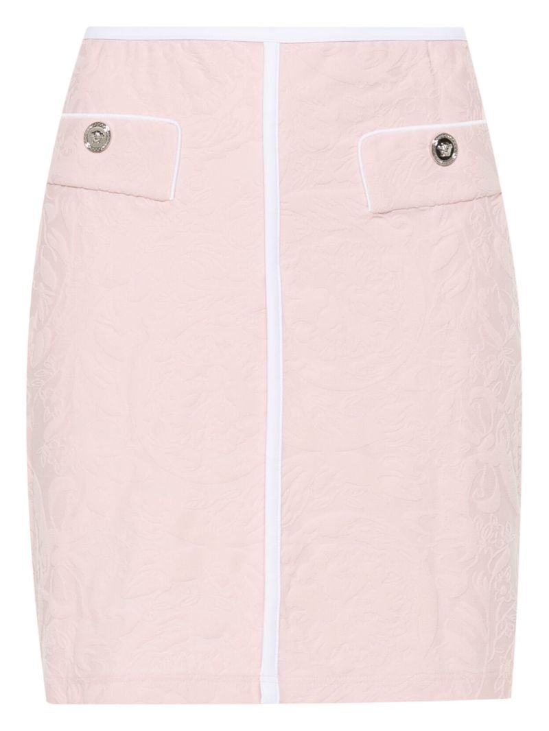 Pink Jacquard Mini Skirt