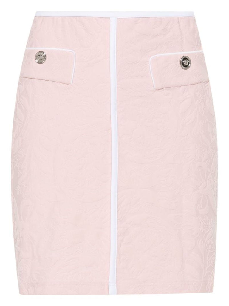 Pink Jacquard Mini Skirt