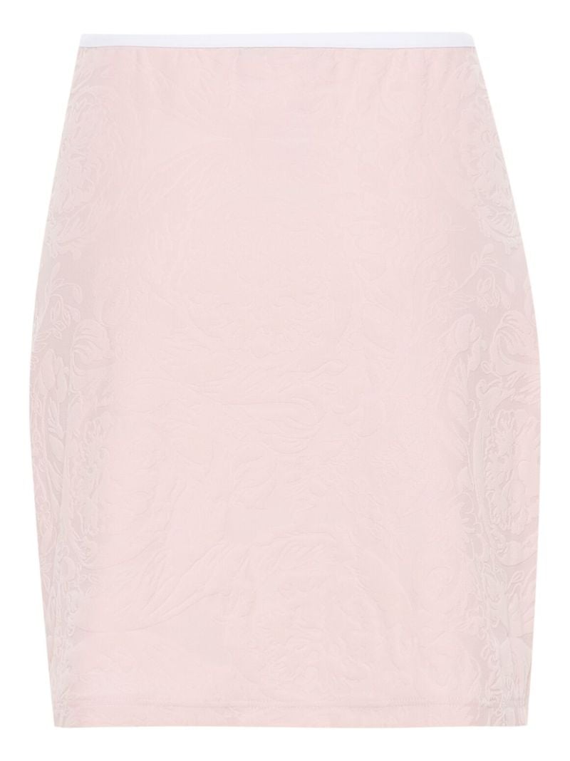 Pink Jacquard Mini Skirt