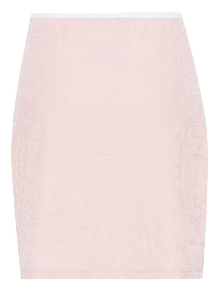 Pink Jacquard Mini Skirt