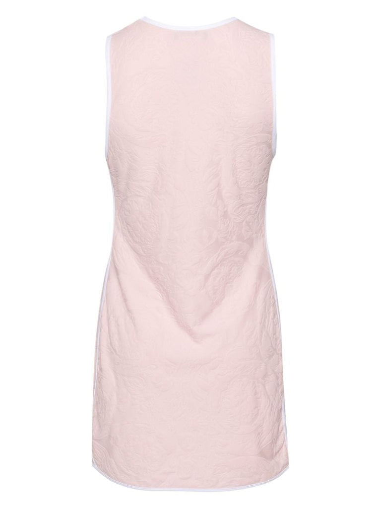 Pink Barocco-jacquard Mini Dress