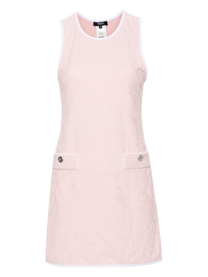 Pink Barocco-jacquard Mini Dress