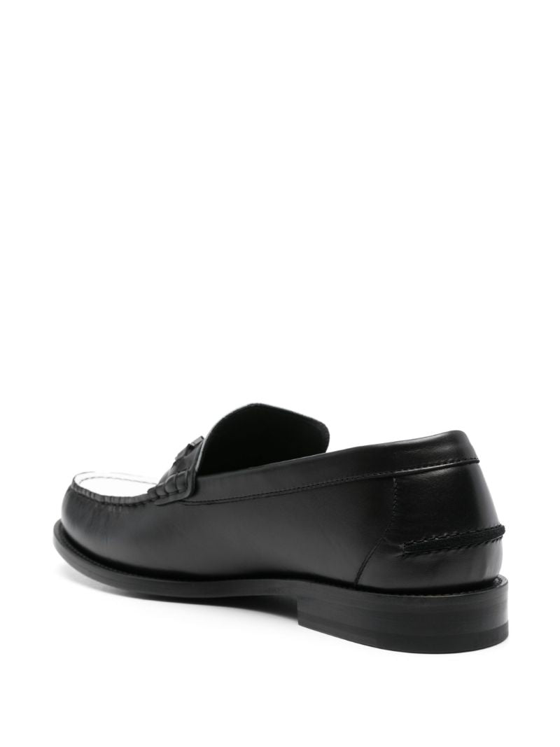 Black Medusa Leather Loafers