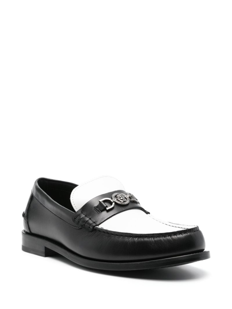 Black Medusa Leather Loafers