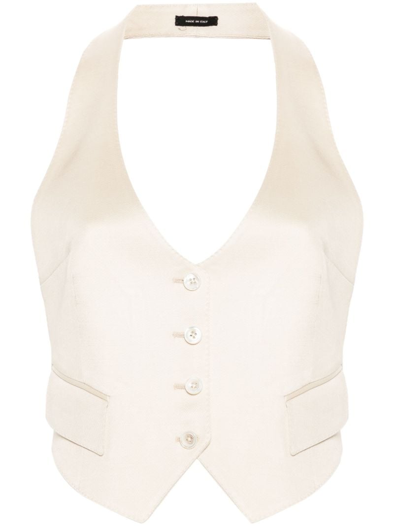 Open-back Twill Waistcoat