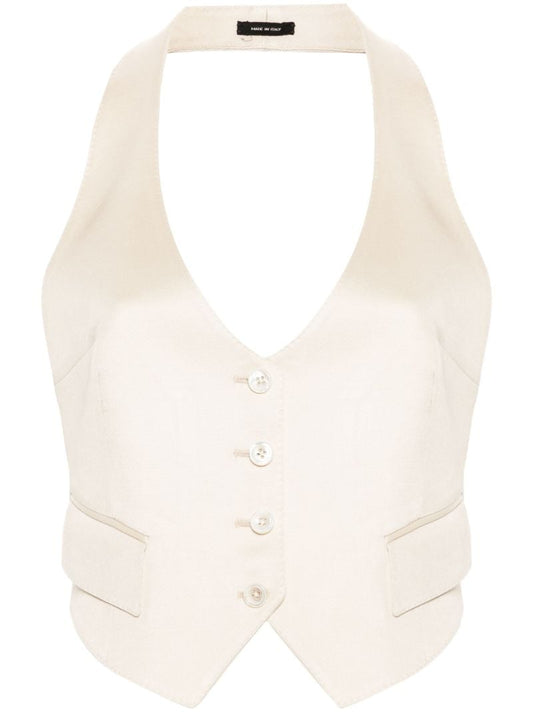 Open-back Twill Waistcoat