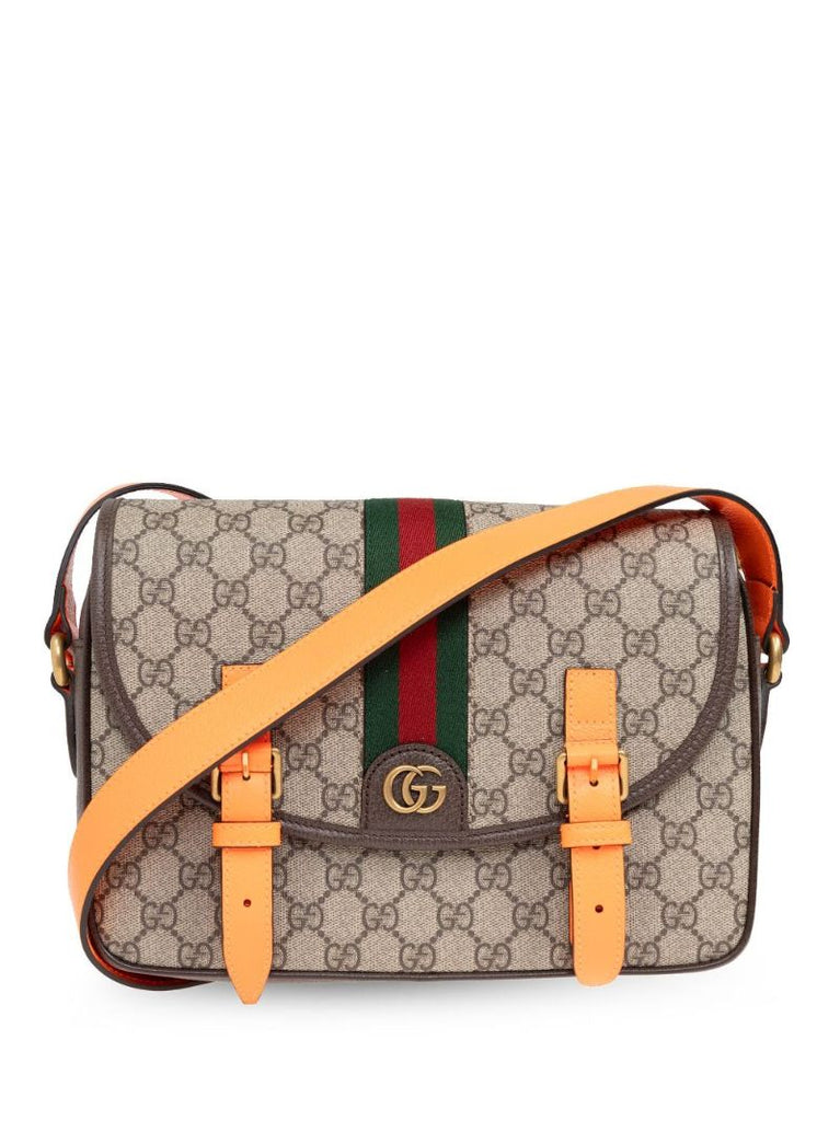 Neutral Ophidia Gg Shoulder Bag