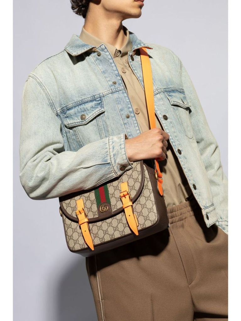 Neutral Ophidia Gg Shoulder Bag