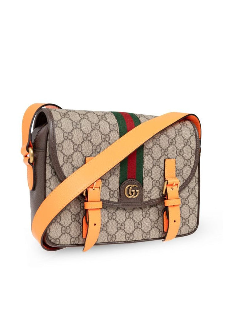 Neutral Ophidia Gg Shoulder Bag
