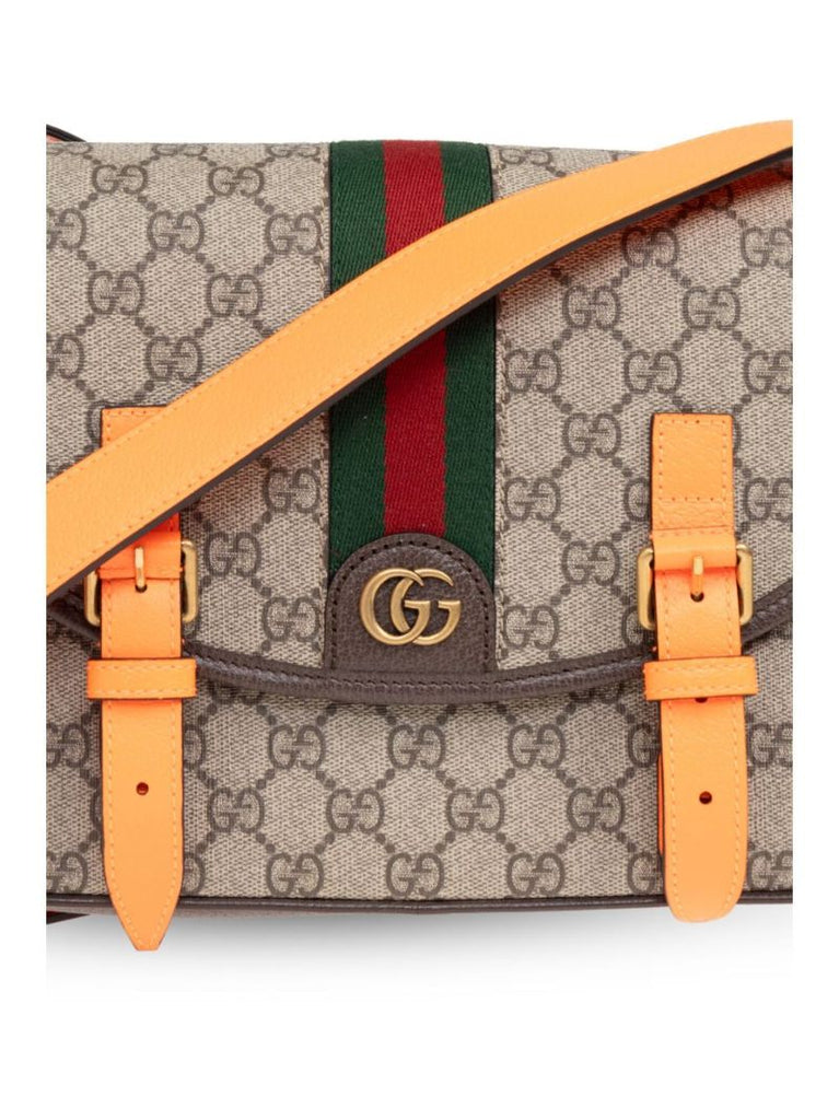 Neutral Ophidia Gg Shoulder Bag