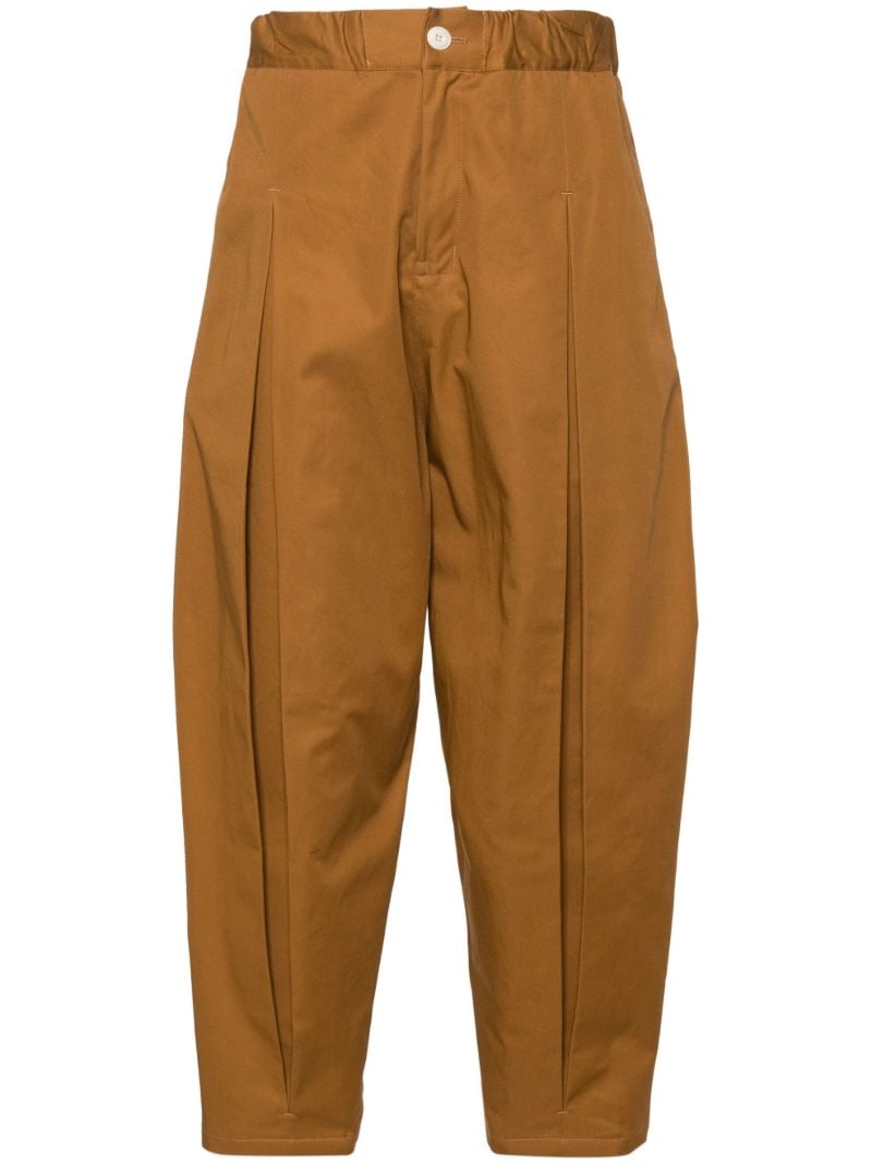 Brown Tapered Cotton Trousers