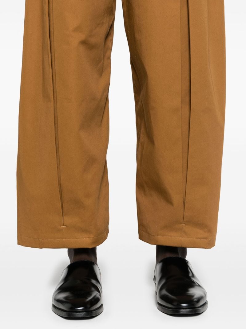 Brown Tapered Cotton Trousers
