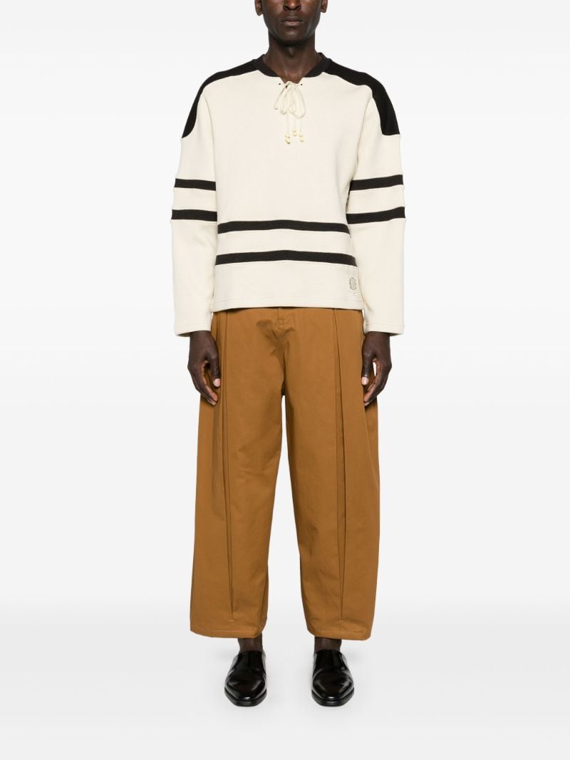 Brown Tapered Cotton Trousers