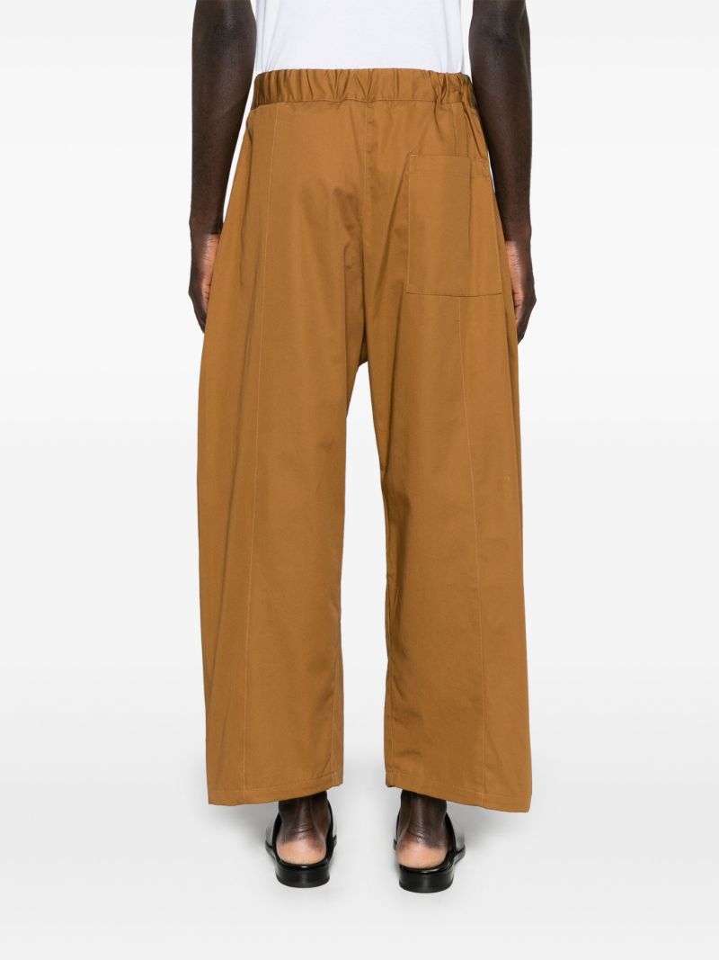Brown Tapered Cotton Trousers