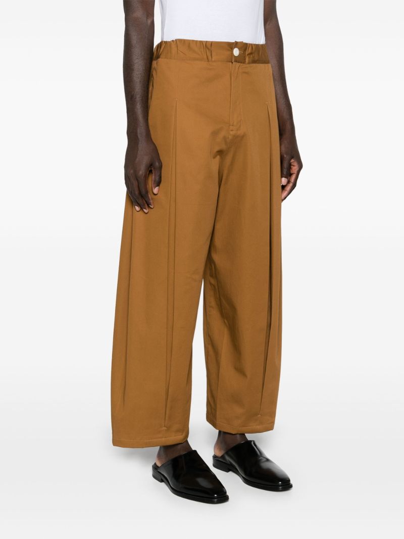 Brown Tapered Cotton Trousers