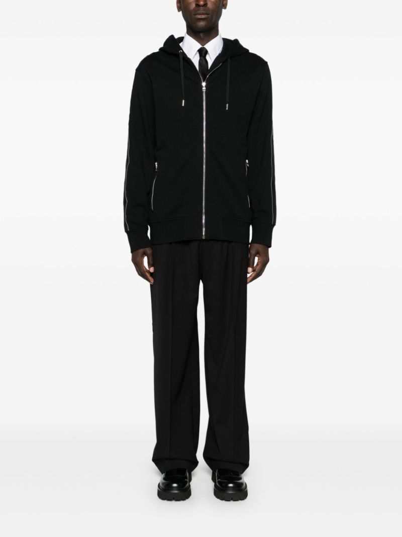 Logo-tape Cotton Zipped Hoodie