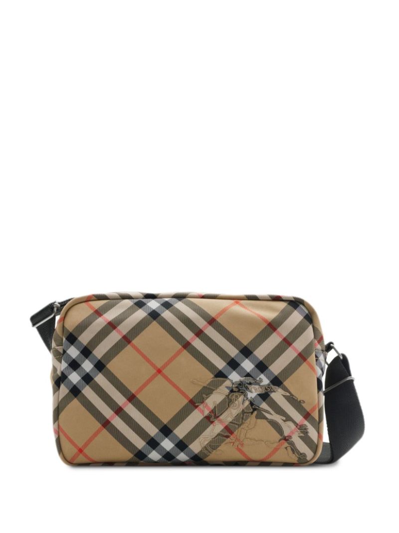 Neutral Checked Cross Body Bag