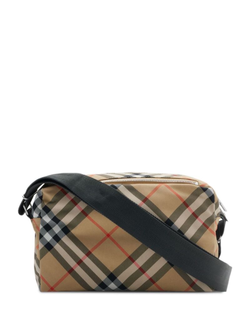 Neutral Checked Cross Body Bag