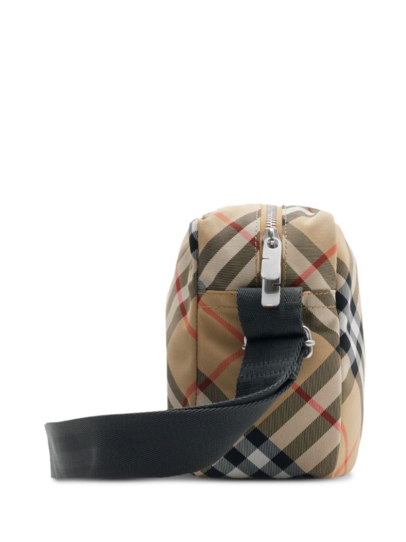 Neutral Checked Cross Body Bag